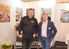 Christian Bremkes (right), director at Bremkes Orchids, which recently quit its breeding activities and went all in on production. Simon Kempkens with Eurofleurs, a neighbour at the exhibition floor, paid at visit.